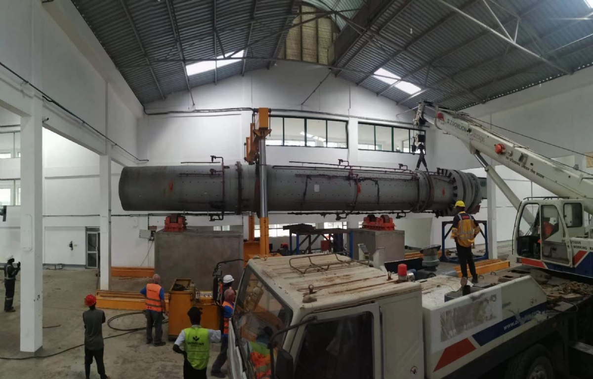 肯尼亚椰子壳活性炭设备全套工程线安装完毕